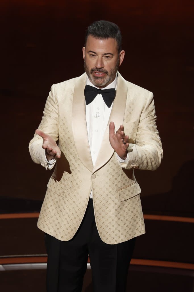 Academy Awards host Jimmy Kimmel made a joke about all the sex in “Poor Things.” CAROLINE BREHMAN/EPA-EFE/Shutterstock