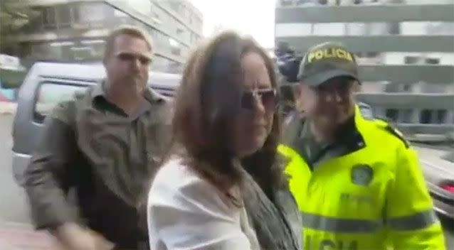 Ms Sainsbury's family arrive for her court appearance. Source: 7 News