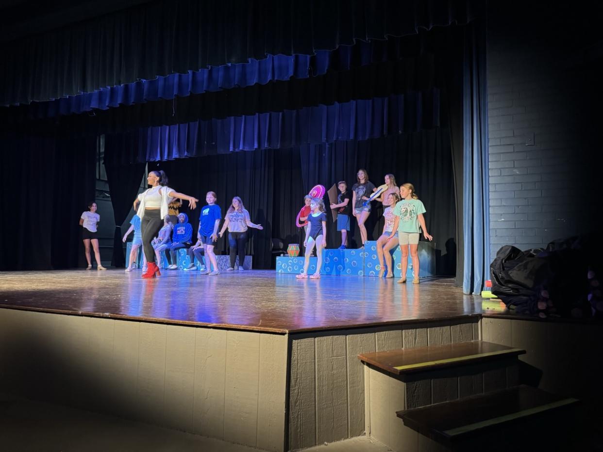 Actors prepare for Cherryville Little Theater's 2024 production of The Little Mermaid.