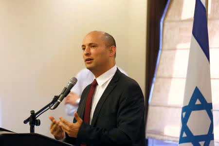 Israeli Education Minister Naftali Bennett, speaks during a briefing to members of the foreign press association, in Jerusalem November 14, 2016. REUTERS/Ronen Zvulun