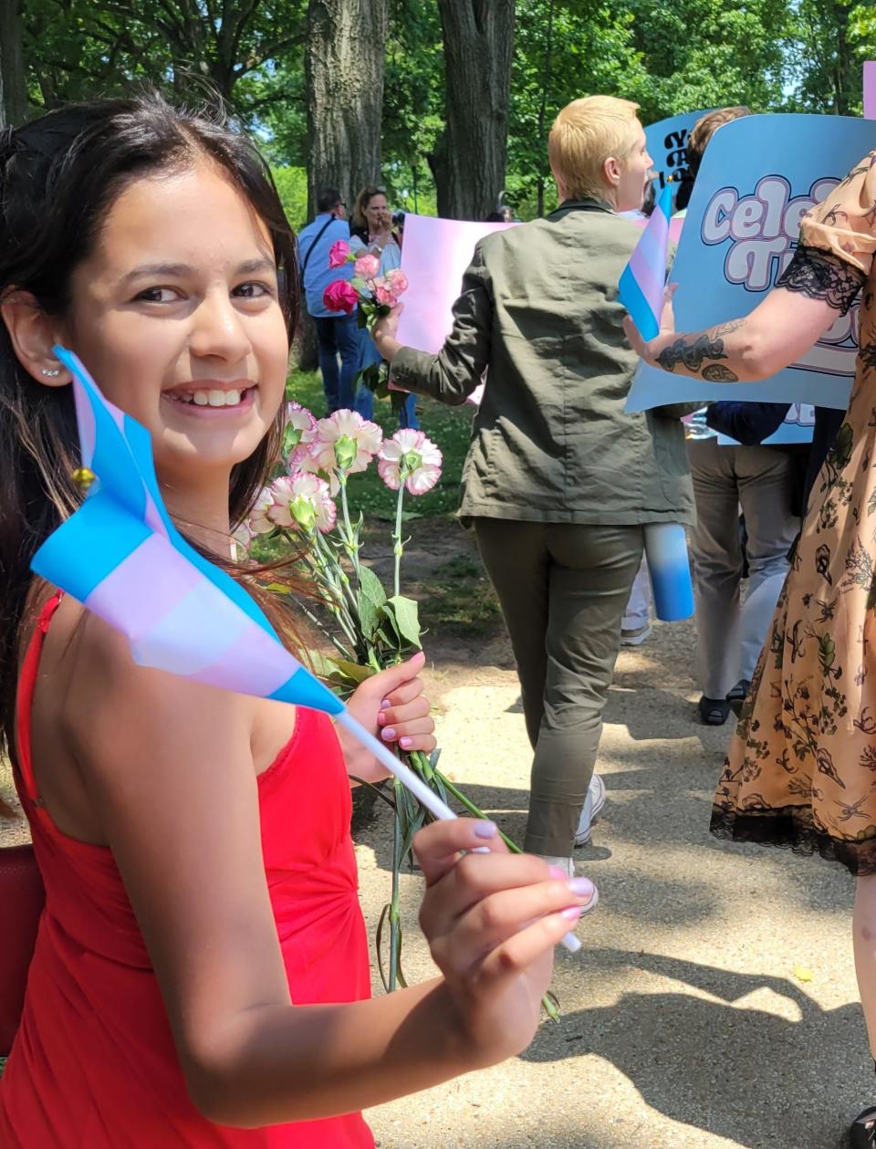 Willow Soto attends a trans protest prom in Washington D.C. on May 22, 2023.