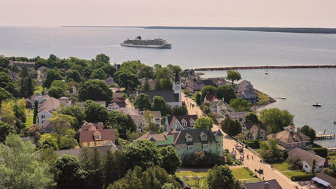 Viking today is celebrating the start of its third season in the Great Lakes with both of its identical expedition ships, the Viking Octantis and the Viking Polaris, now deployed in the region. Pictured here, a Viking expedition ship near Mackinac Island, which was recently rated the #1 summer travel destination in the U.S. by USA Today 10Best. For more information, visit www.viking.com. (Photo: Business Wire)