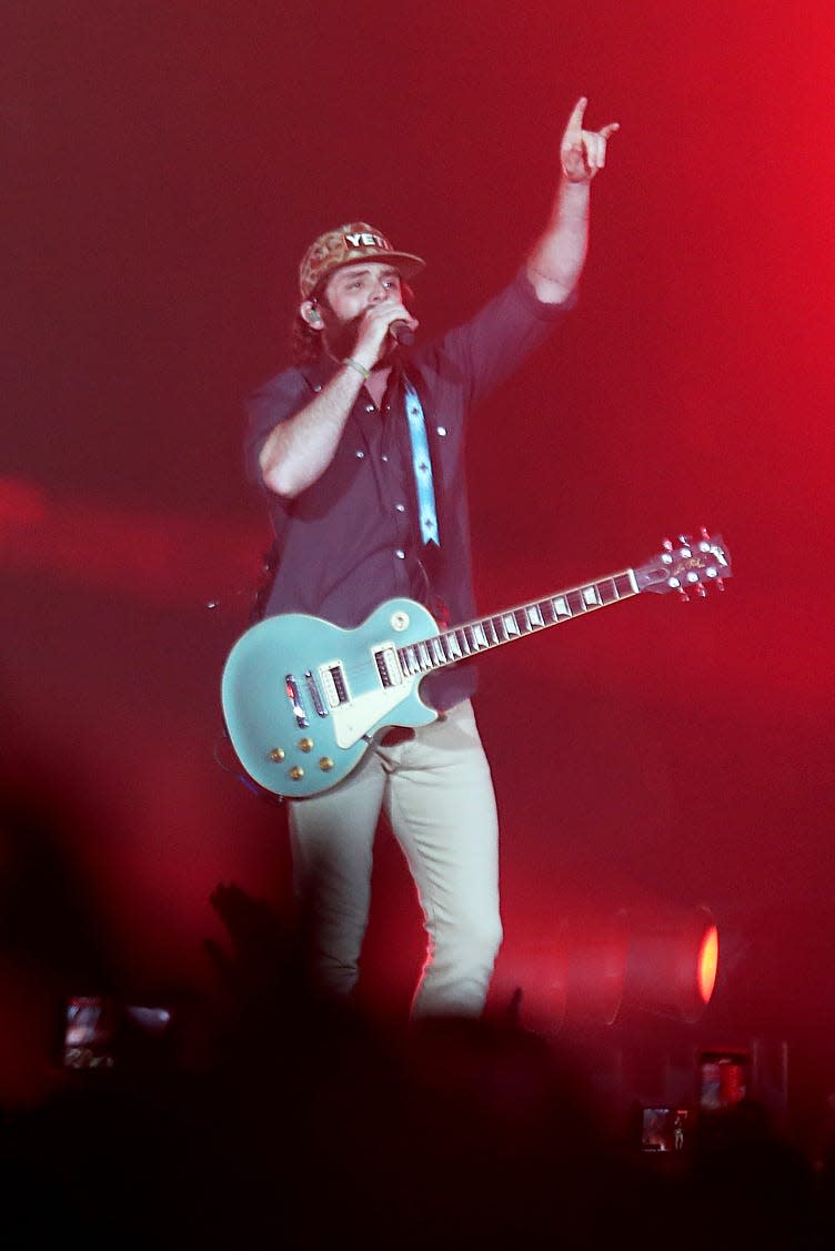 Thomas Rhett gives a headline performance at Stagecoach country music festival in Indio, Calif., on Friday, April 29, 2022. 