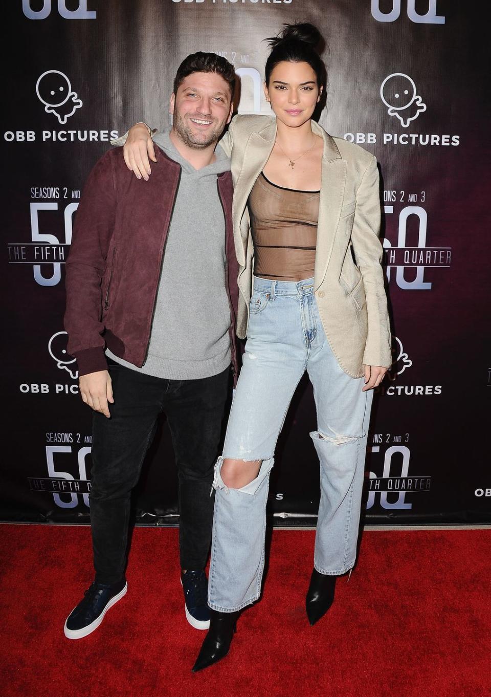 <p>To add a punk-rock touch to her menswear-inspired outfit, the style queen added a 100% see-through shirt to her boxy blazer/oversized jeans combo.</p>