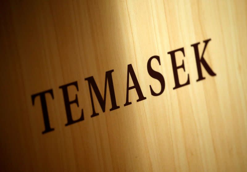 FILE PHOTO: A Temasek logo is seen at the annual Temasek Review in Singapore
