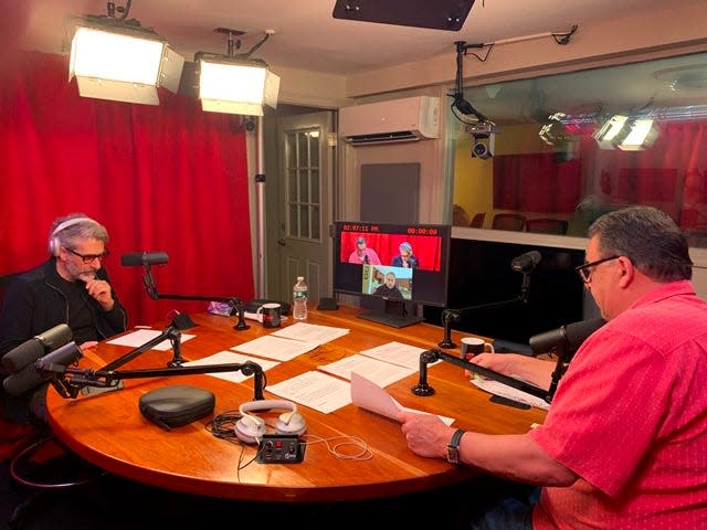 Michael Imperioli (left) and Steve Schirripa started the "Talking Sopranos" podcast in April 2020 and expanded it to an oral history of the acclaimed HBO drama.