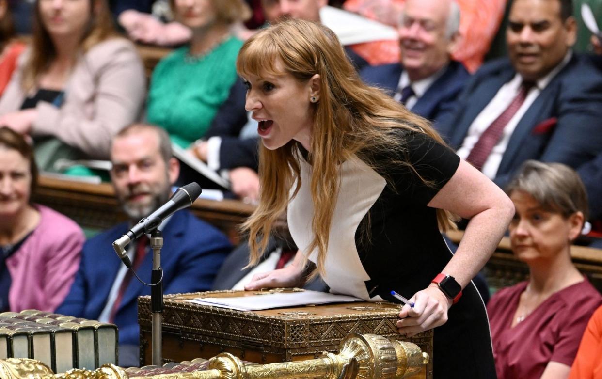 Angela Rayner gives an impassioned speech in Parliament - Jessica Taylor/AFP via Getty Images