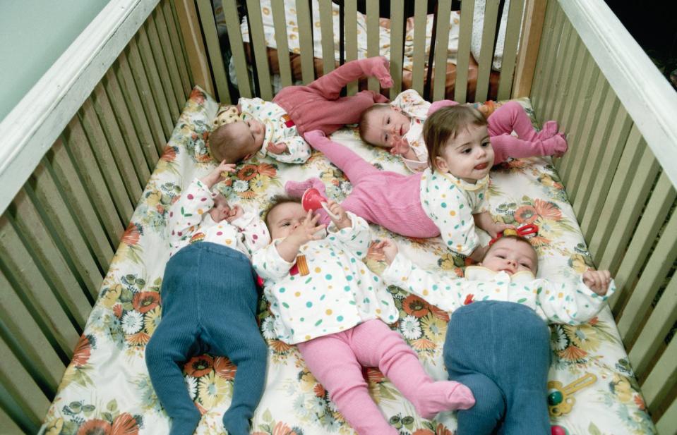 Soviet orphans play in a crib in 1991, the year the Soviet Union fell. <a href="https://media.gettyimages.com/id/635964925/photo/infants-playing-in-a-crib.jpg?s=1024x1024&w=gi&k=20&c=-6y1U5oVu3CUu9wsPz9K01pXzT6a2sJC7y4D64926mI=" rel="nofollow noopener" target="_blank" data-ylk="slk:Peter Turnley/Corbis/VCG via Getty Images;elm:context_link;itc:0;sec:content-canvas" class="link ">Peter Turnley/Corbis/VCG via Getty Images</a>