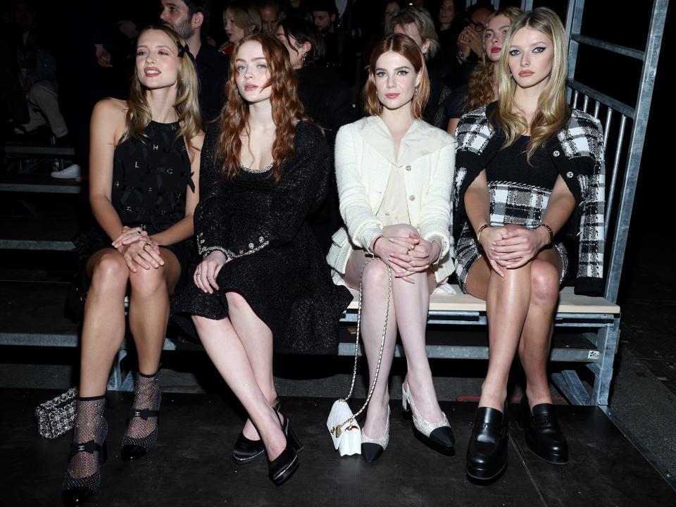 Angèle, Sadie Sink, Lucy Boynton, and Apple Martin attend the Chanel Haute Couture Spring Summer 2023 show as part of Paris Fashion Week on January 24, 2023 in Paris, France