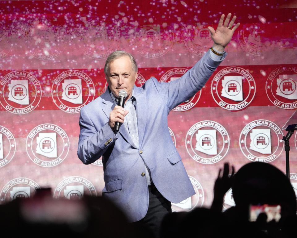 U.S. Rep. Andy Biggs, R-Ariz.,  speaks during an Arizona Republican election night gathering at Scottsdale Resort at McCormick Ranch on Nov. 8, 2022.