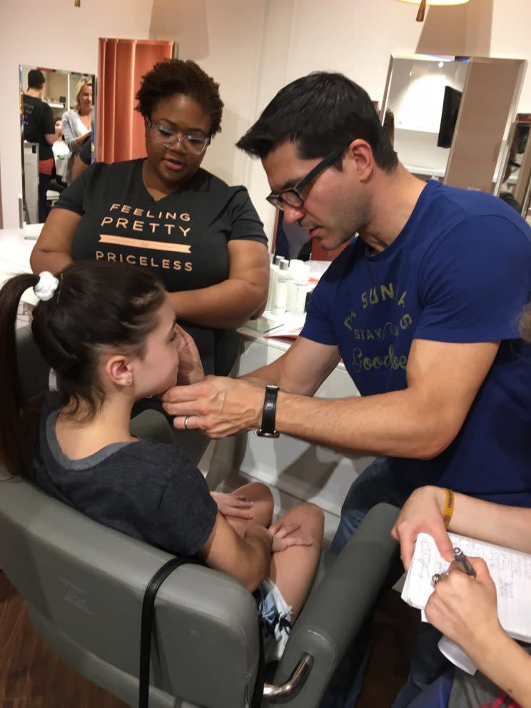 A beauty salon is offering dads and daughters classes so they can learn about skin care and age-appropriate makeup. (Photo courtesy of Natasha Cornstein, CEO of Blushington)