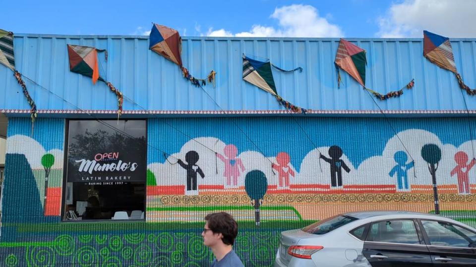 Diversity in Latin American styles of bread is a goal of Manolo’s Latin Bakery, which features a mural by Rosalia Torres-Weiner.