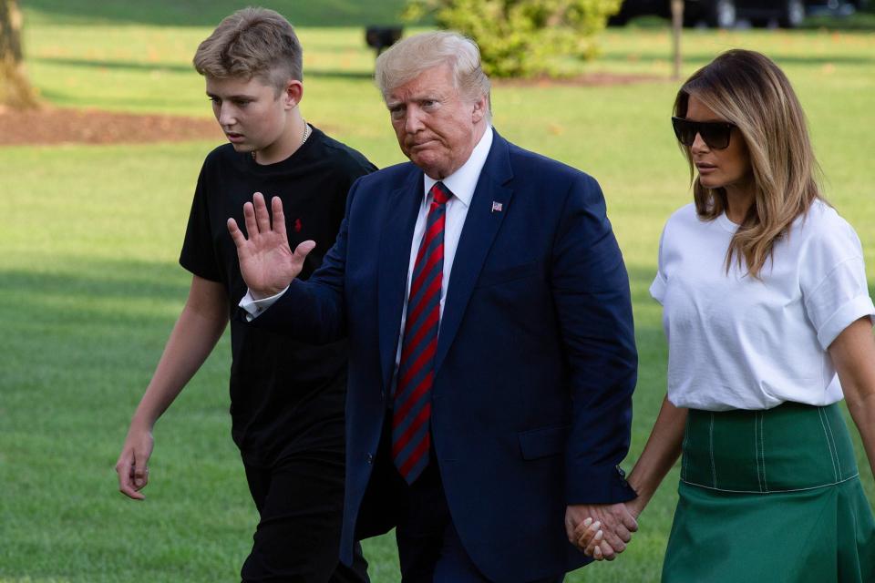 Donald and Melania Trump with their son Barron in New Jersey (AFP/Getty Images)