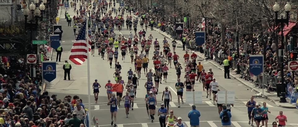 A scene from the Netflix documentary "American Manhunt: The Boston Marathon Bombing."