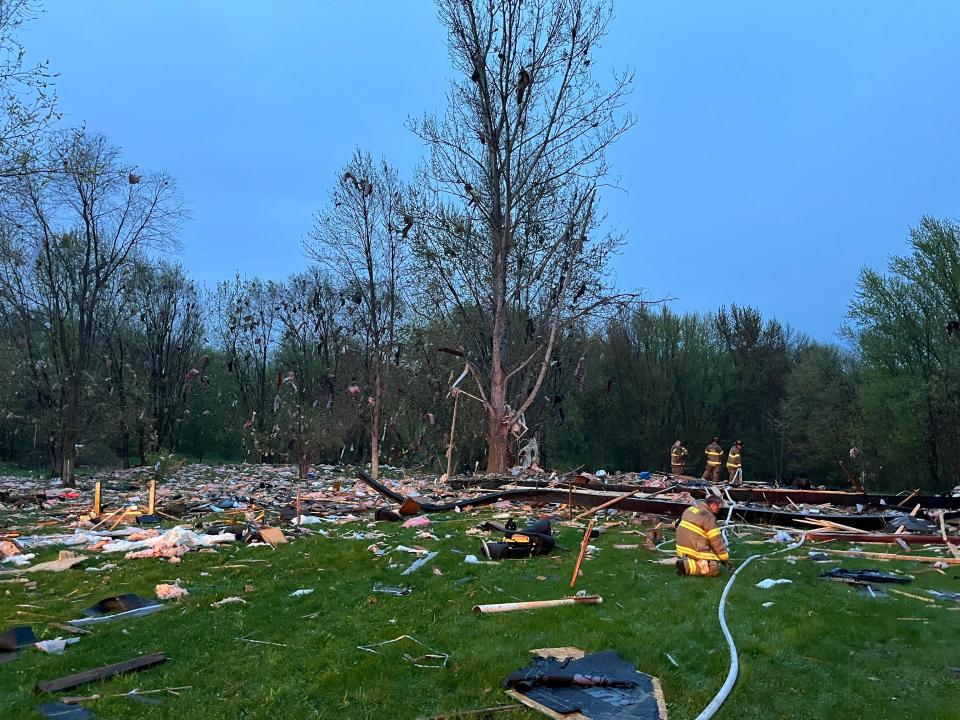 Two people and a dog were killed when a mobile home exploded in Princeton, a community about 50 miles north of Minneapolis, Minnesota.