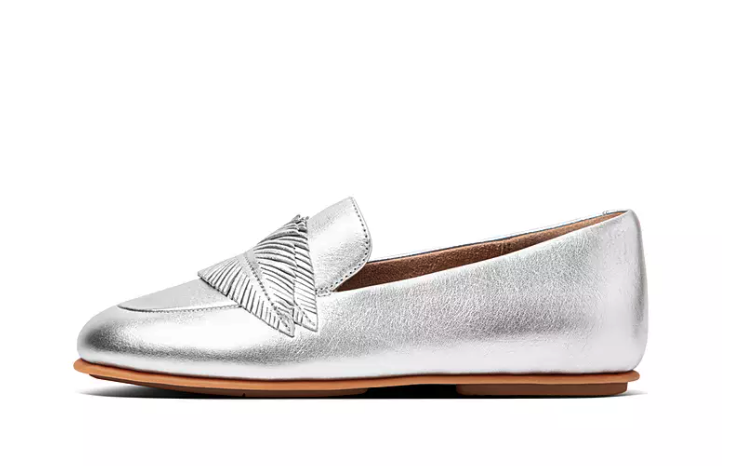 Lena Feather Metallic-Leather Loafers. Image via Fitflop.