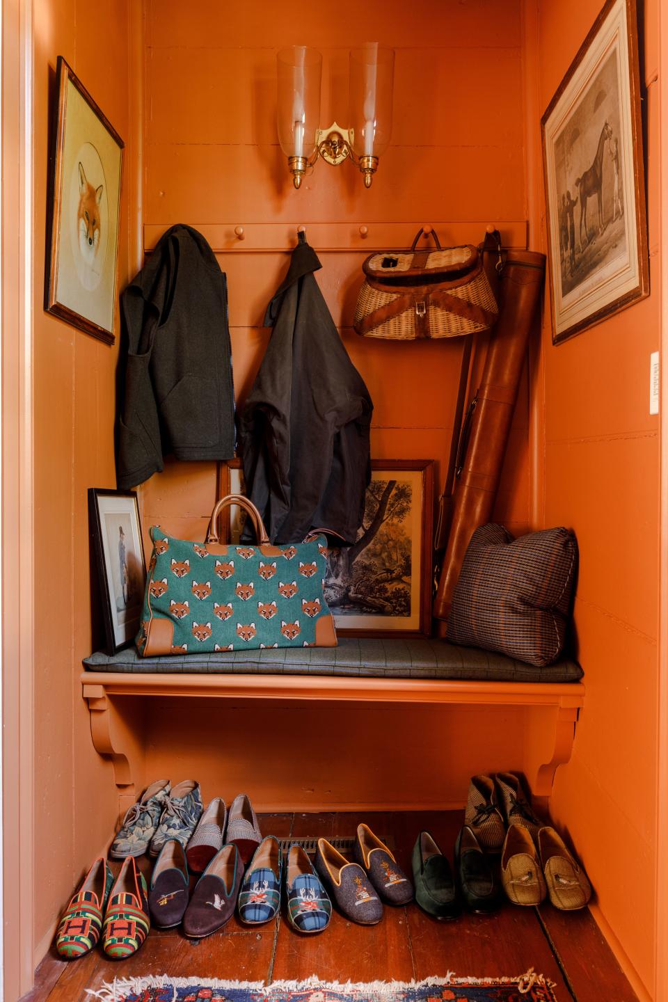 The mud room is one of Steinhart’s favorite spaces and is full of Stubbs & Wootton slippers, of course.