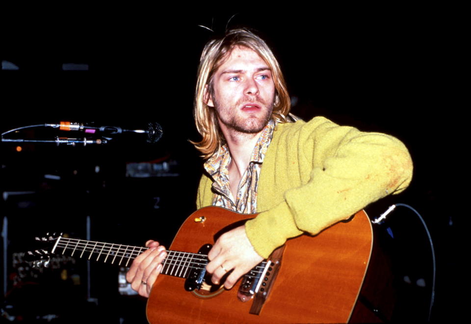 (NO TABLOIDS)    Kurt Cobain of Nirvana during Nirvana in New York, New York.  (Photo by Kevin Mazur/WireImage)