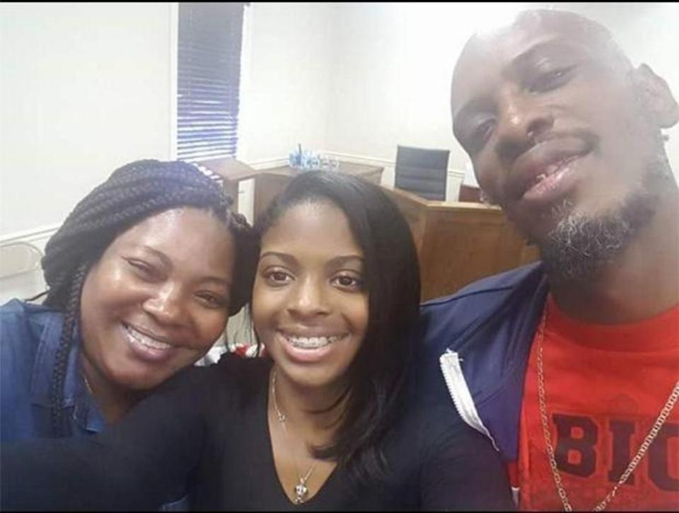 Ms Mobley was reunited with her biological parents, Shanara Mobley and Craig Aiken, 18 years after being abducted as a newborn (Facebook)