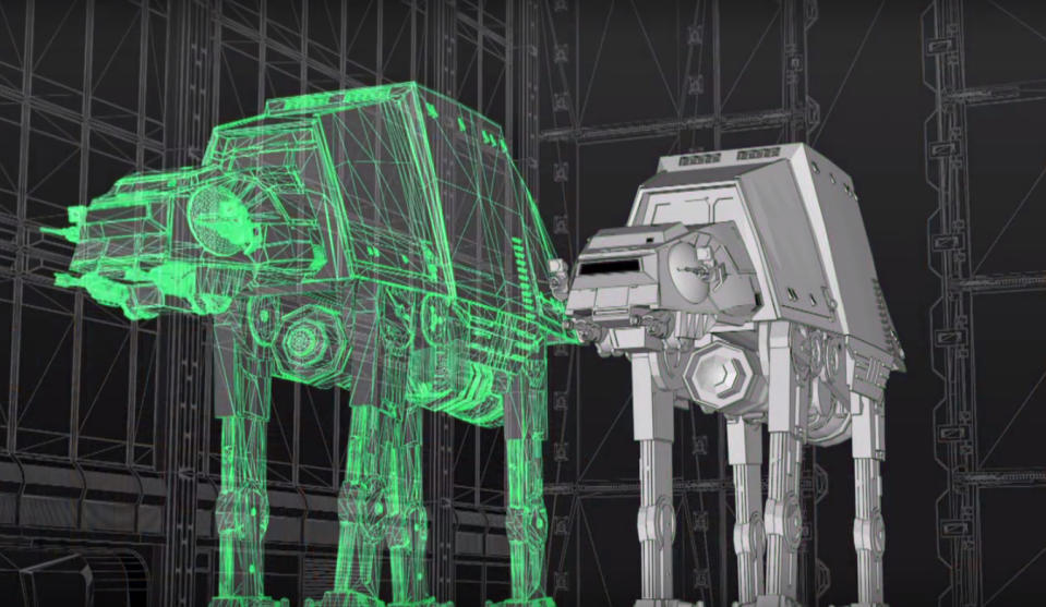 <p>Full-scale Imperial AT-ATs will loom large over <i>Star Wars</i> Land. (Credit: Disney Parks/Lucasfilm) </p>