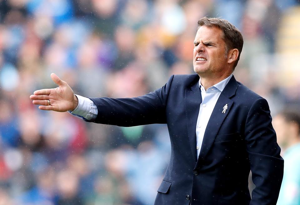 Under pressure Crystal Palace manager Frank de Boer went through a gamut of emotion at Turf Moor