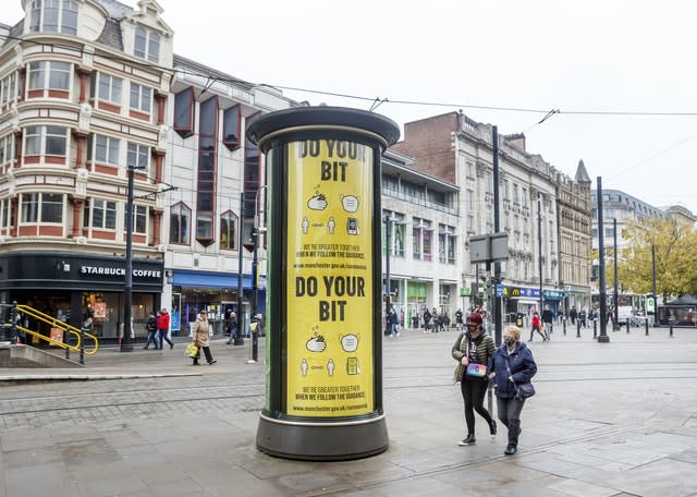 Shoppers in Manchester on Saturday afternoon 