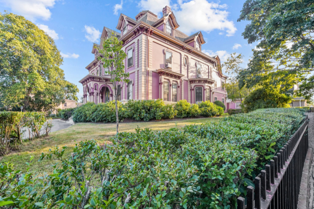 In all its pink glory the Gilbert Russell/Russell-Rotch Abbe House has officially hit the market.