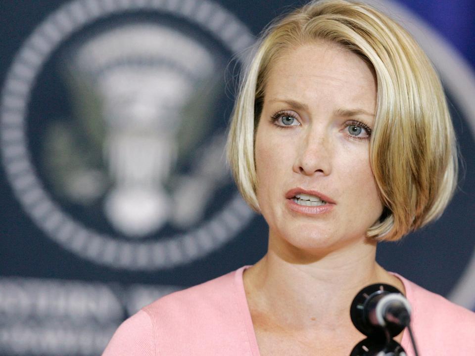 Deputy White House Press Secretary Dana Perino briefs the press in Crawford, Texas, August 15, 2007.