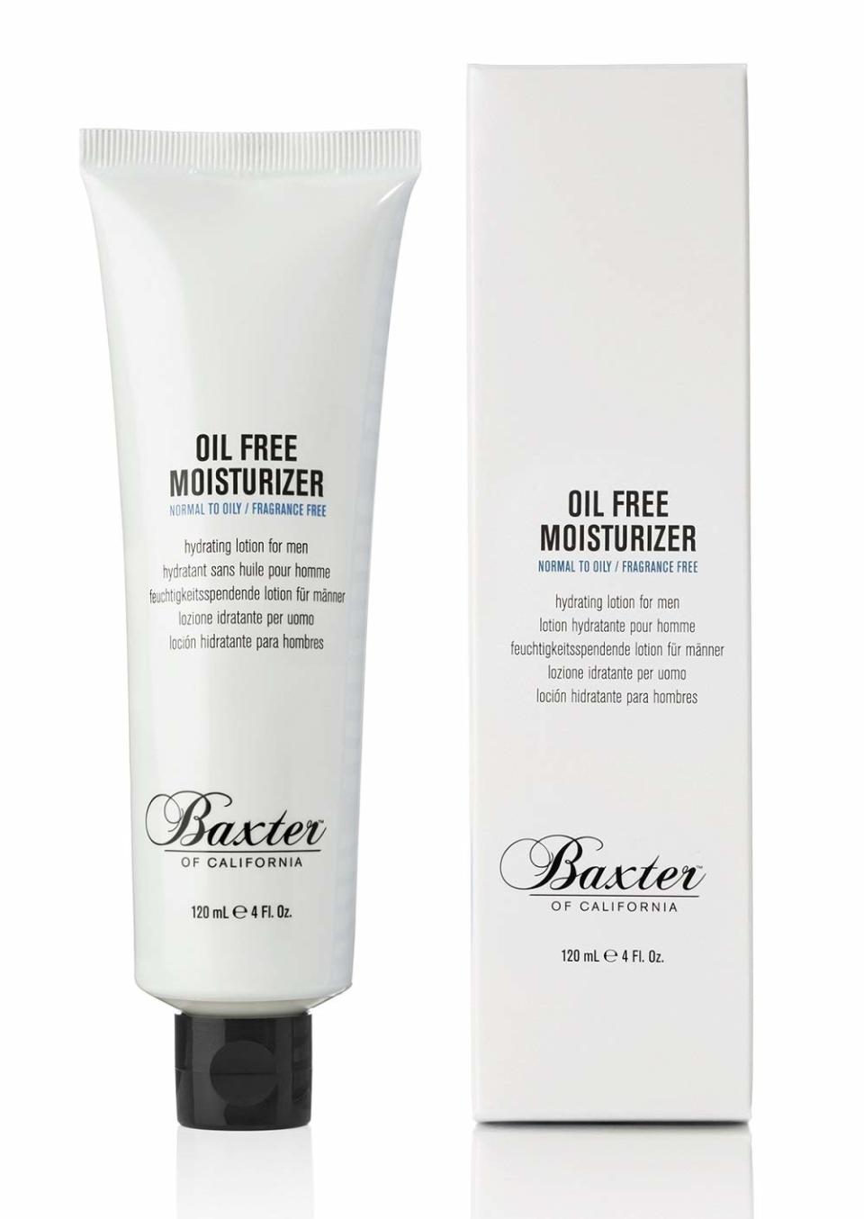 Baxter of California Oil Free Face Moisturizer; best men's skincare brands, best skincare brands for men