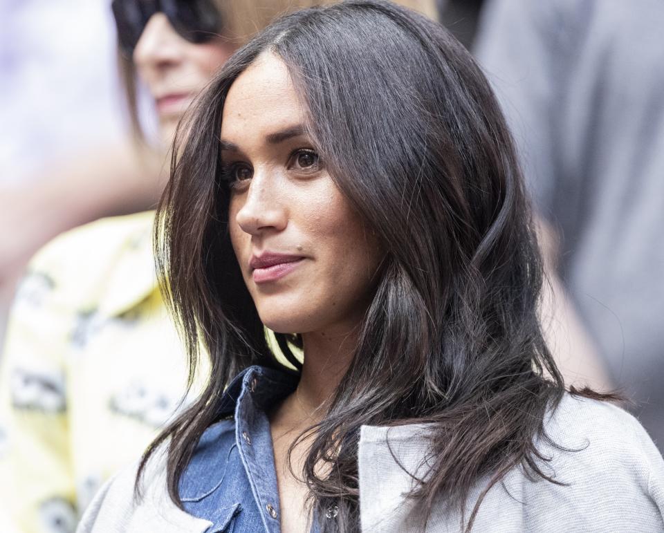 NEW YORK, USA - SEPTEMBER 7: Duchess of Sussex, Meghan Markle watches the US Open Championships women's singles final match between Serena Williams of USA and Bianca Andreescu of Canada at Billie Jean King National Tennis Center in New York, United States on September 7, 2019.

 (Photo by Lev Radin/Anadolu Agency via Getty Images)
