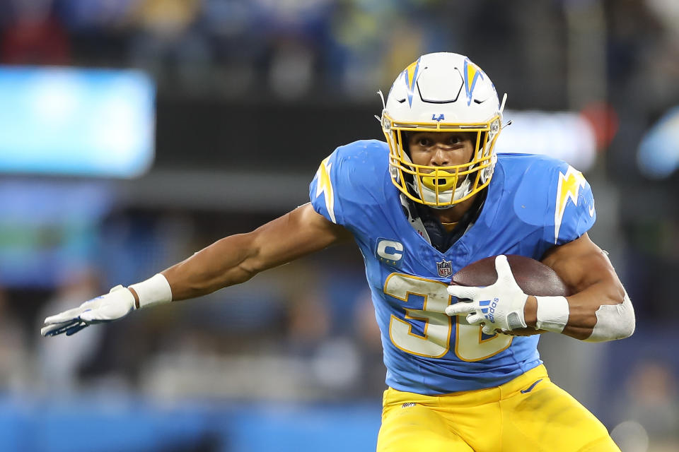 Austin Ekeler is reportedly joining the Commanders. (Jevone Moore/Icon Sportswire via Getty Images)