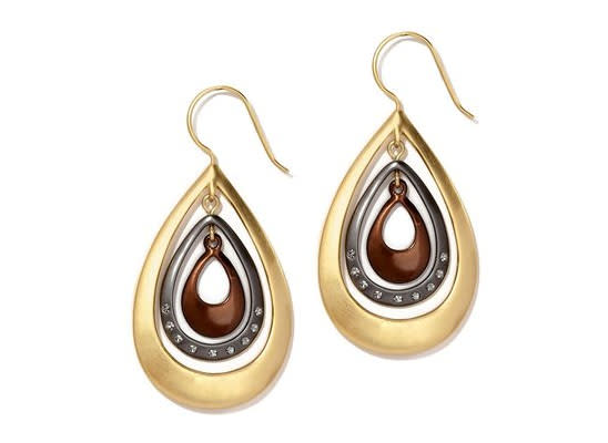 Kenneth cole new york tri-tone orbital teardrop earrings