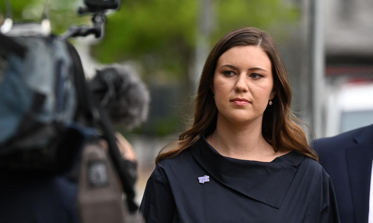 <span>Brittany Higgins and media outside court in 2022. ‘Objectivity is not an innate characteristic of journalists,’ Margaret Simmons writes. ‘Rather, it is a difficult but essential discipline. It requires some sacrifices.’</span><span>Photograph: Mick Tsikas/AAP</span>