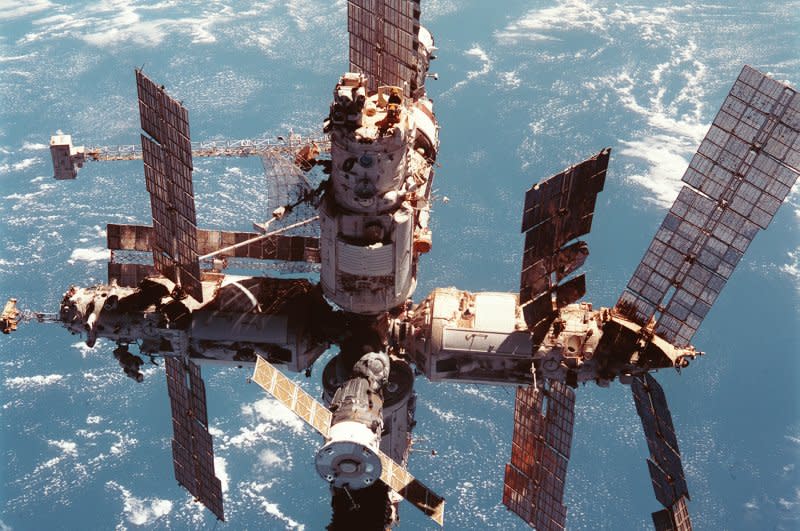 On March 23, 2001, the Russian space station Mir was brought down in the Pacific Ocean near Fiji after more than 15 years in orbit. File Photo courtesy of NASA