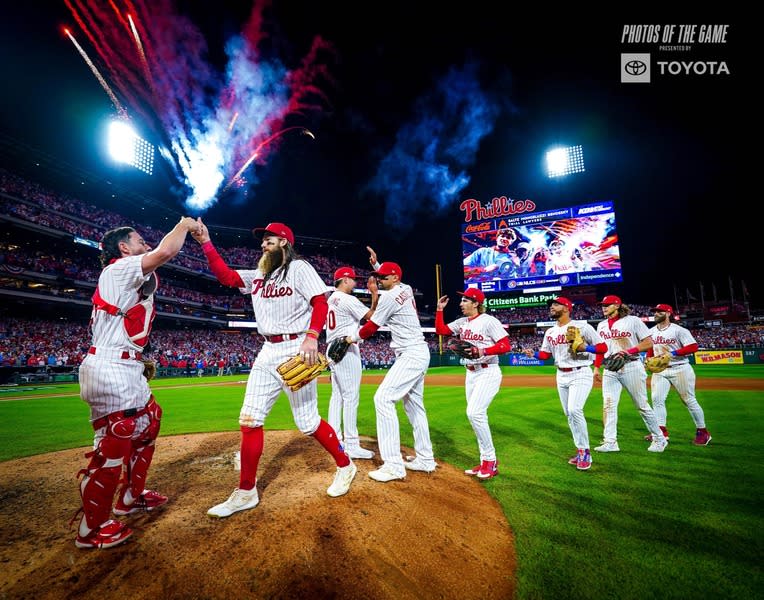 費城人一路靠著長打護航，以下剋上，在國聯冠軍賽先拿2勝領先。（photo from Philadelphia Phillies Official Facebook）