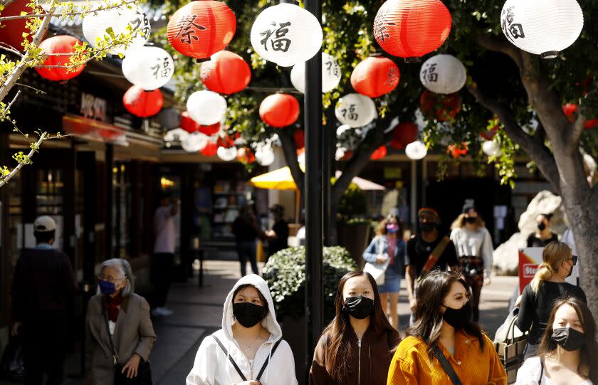 \People visit Little Tokyo in downtown Los Angeles