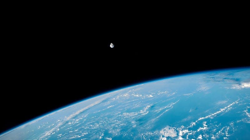 A SpaceX cargo Dragon approaching the ISS on March 16, 2023. 