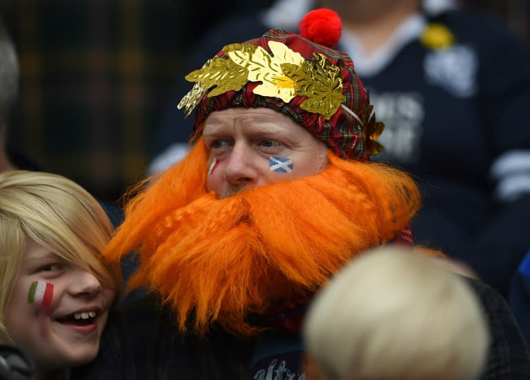 Fan club: A Scottish supporter in Rome