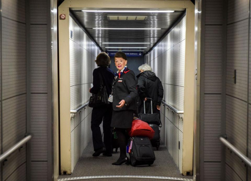 Bette Nash boarding her flight on November 9, 2017. - Copyright: The Washington Post/Getty Images