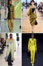 <p>After popping up on several fall 2020 runways, green in shades of chartreuse, mint, and olive quickly began taking over Instagram and the street style scene. The verdant hue feels fresh, especially for the fall/winter season, and looks good in both apparel and accessory forms.</p><p><em>Clockwise from top left: Roksanda, Y/Project, Sally Lapointe, Nina Ricci</em></p>