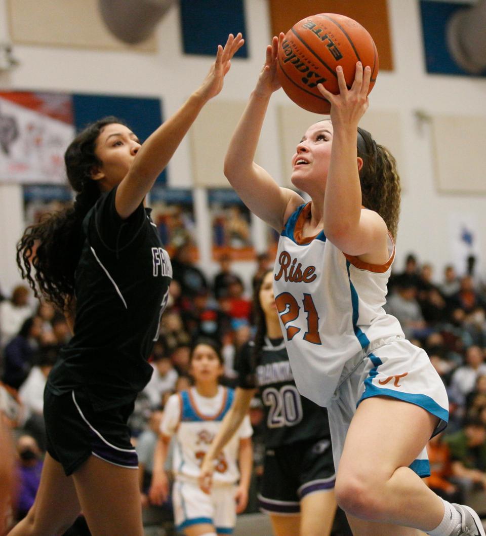 Pebble Hills High School, in white uniforms, was unable to defend home court against Franklin High School. Franklin won the game on the road 62-49. 