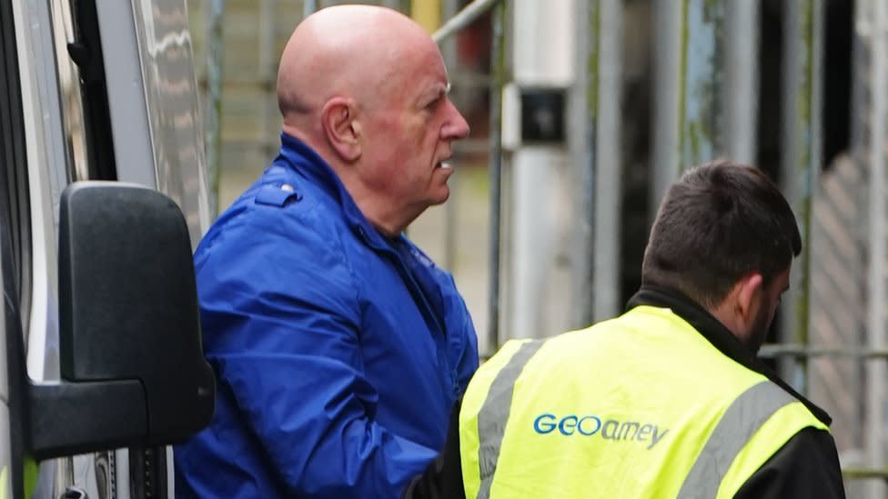 Neil Foden arriving at Mold Crown Court