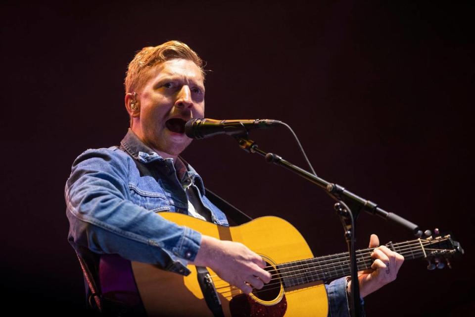 Kentucky native, Tyler Childers, performs as the closing act during the second day of Railbird Music Festival at Red Mile in Lexington, Ky., Sunday, June 4, 2023.