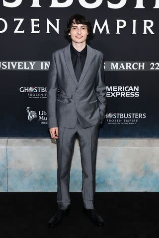 <p>Dimitrios Kambouris/Getty</p> Finn Wolfhard attends <em>Ghostbusters: Frozen Empire</em> premiere on March 14