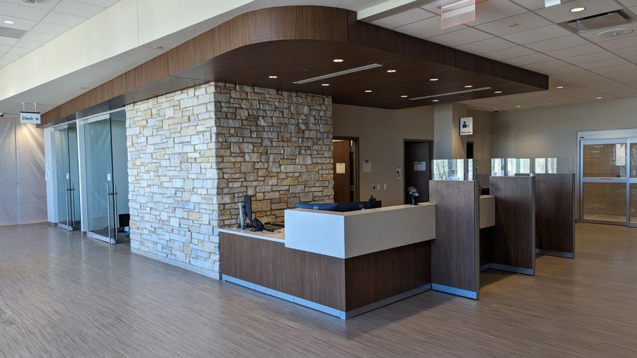 Aurora Medical Center- Fond du Lac, shown here in the new lobby, will open to patients in May after its expansion is complete.