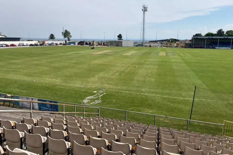 The adjacent cricket pitch, looking towards Swansea Bay