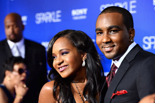 Bobbi Kristina Brown (R) and Nick Gordon arrive at Tri-Star Pictures' 'Sparkle' premiere at Grauman's Chinese Theatre on August 16, 2012 in Hollywood, California. (Photo by Frazer Harrison/Getty Images)