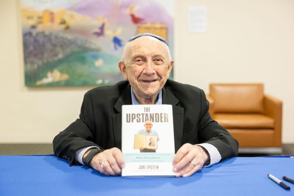 Holocaust survivor Max Glauben’s memoir, “The Upstander,” published this spring. Max is 93 years old.