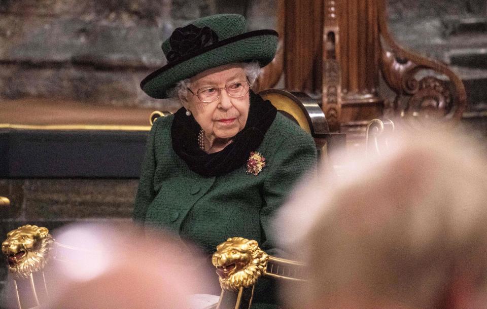 Queen Elizabeth II at a Service of Thanksgiving for prince philip