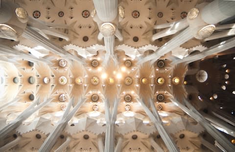Inside the Sagrada Familia - Credit: getty